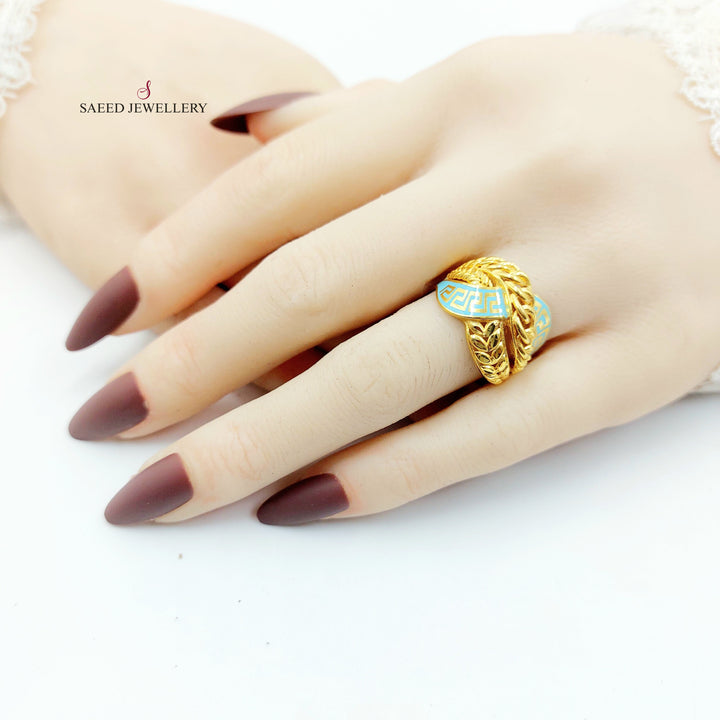 21K خاتم اكسترا مينا-مجوهرات الشيخ سعيد-Saeed Jewelry 
