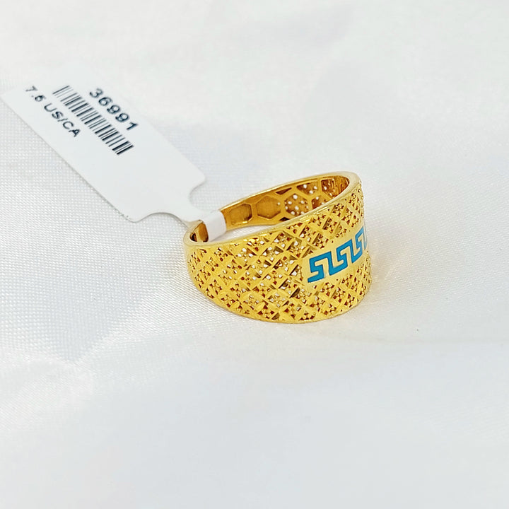 21K خاتم نقش مينا-مجوهرات الشيخ سعيد-Saeed Jewelry 