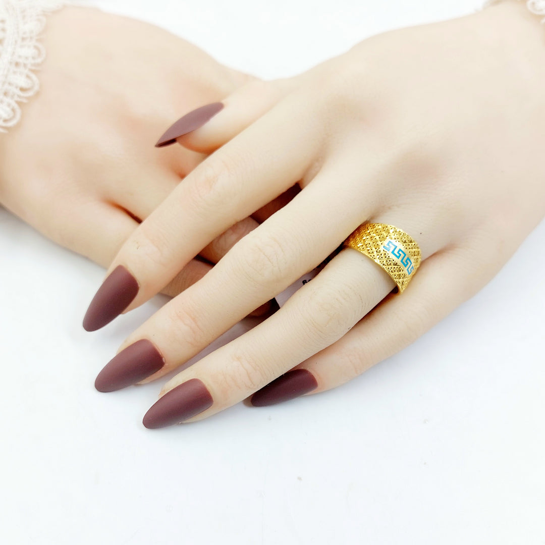 21K خاتم نقش مينا-مجوهرات الشيخ سعيد-Saeed Jewelry 
