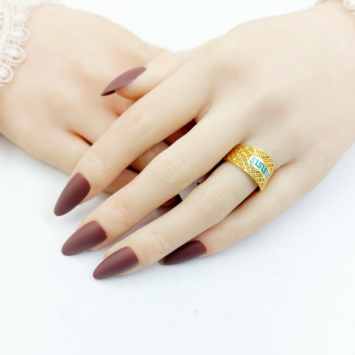 21K خاتم نقش مينا-مجوهرات الشيخ سعيد-Saeed Jewelry 