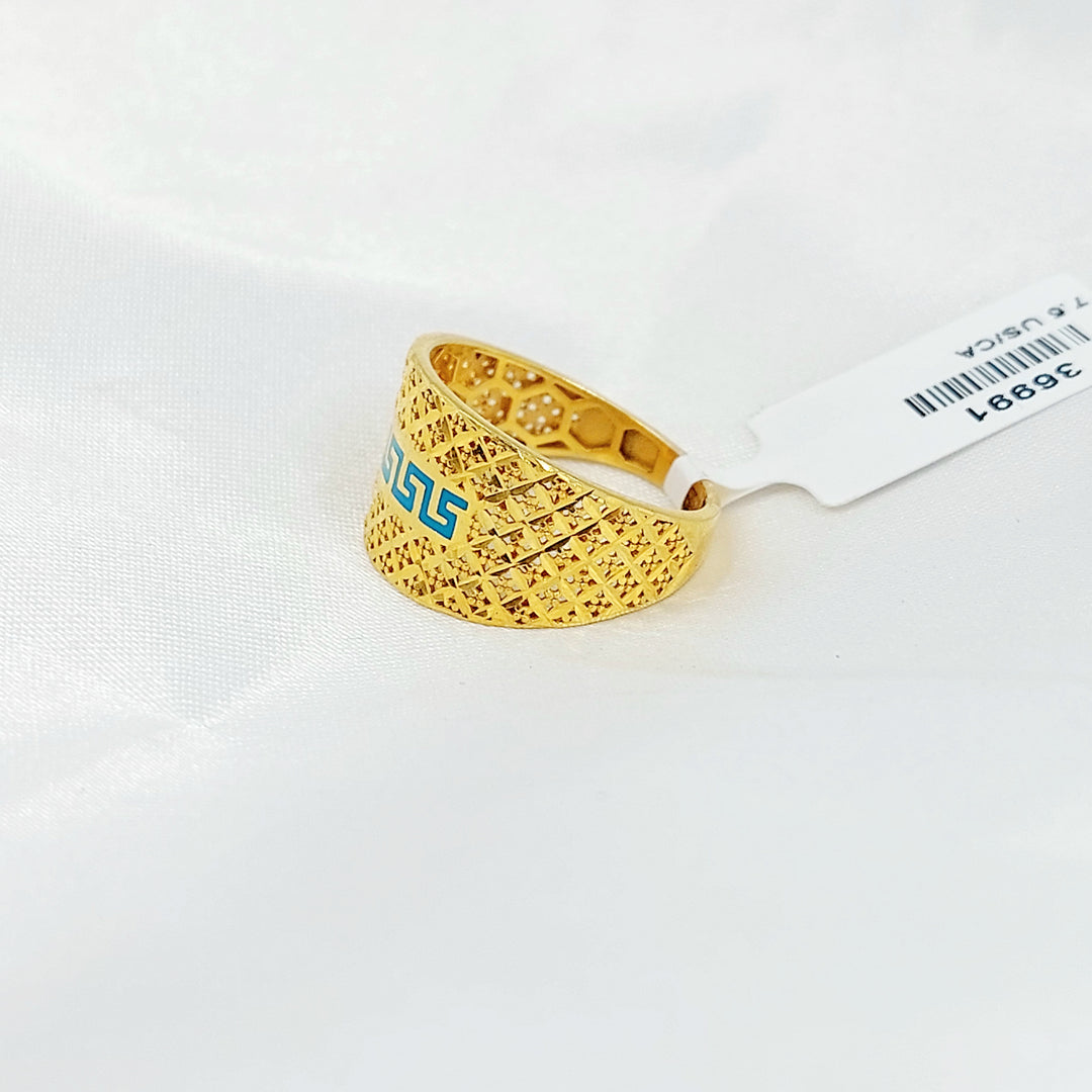 21K خاتم نقش مينا-مجوهرات الشيخ سعيد-Saeed Jewelry 
