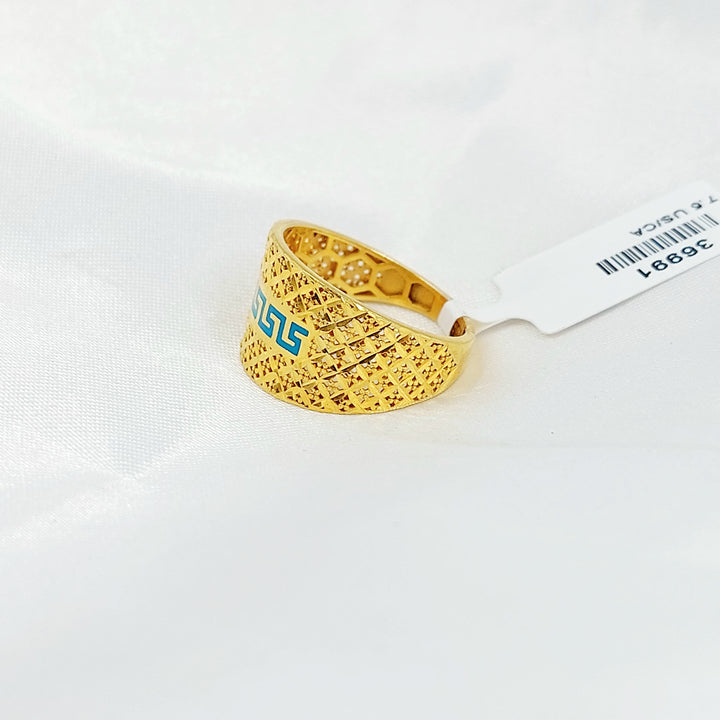 21K خاتم نقش مينا-مجوهرات الشيخ سعيد-Saeed Jewelry 