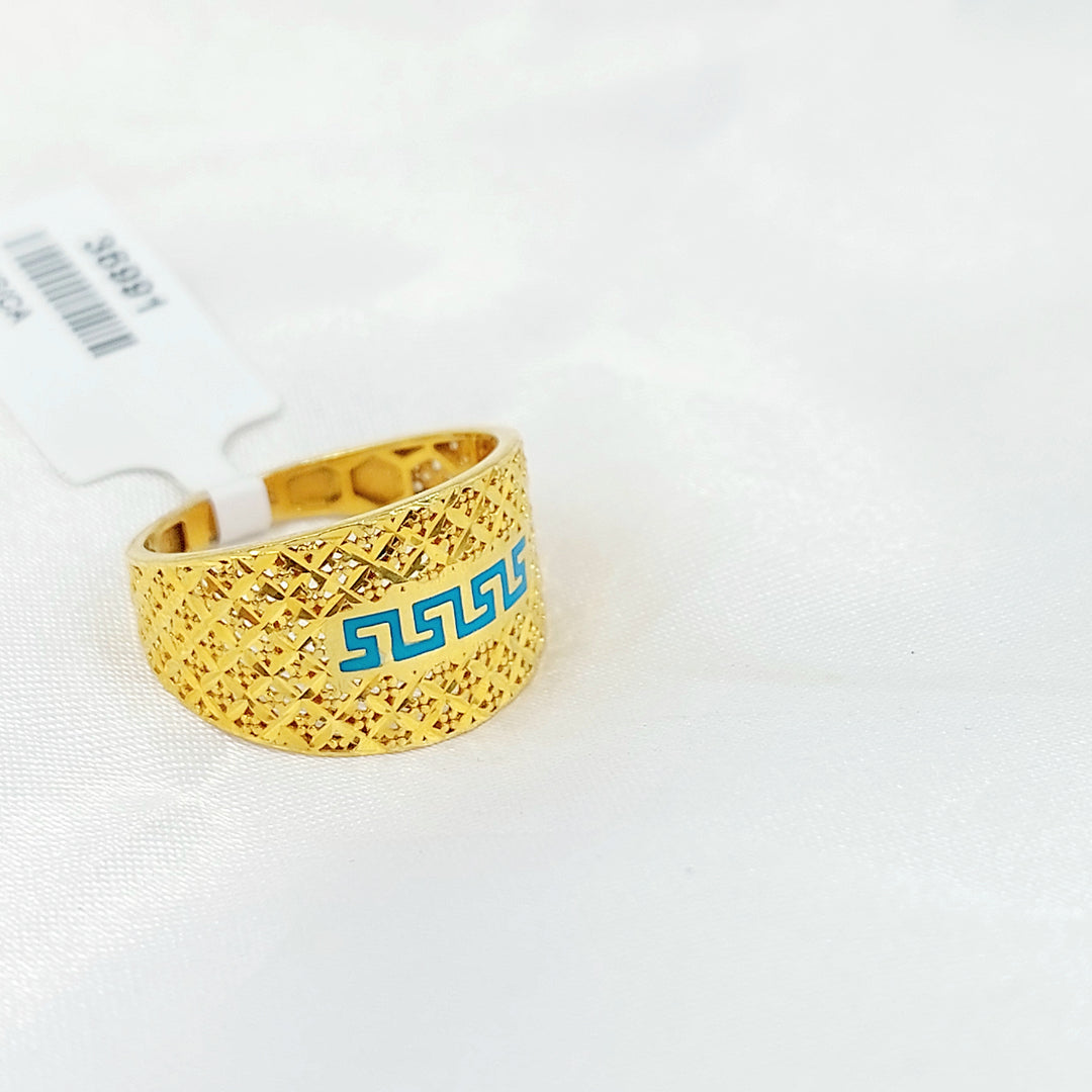 21K خاتم نقش مينا-مجوهرات الشيخ سعيد-Saeed Jewelry 
