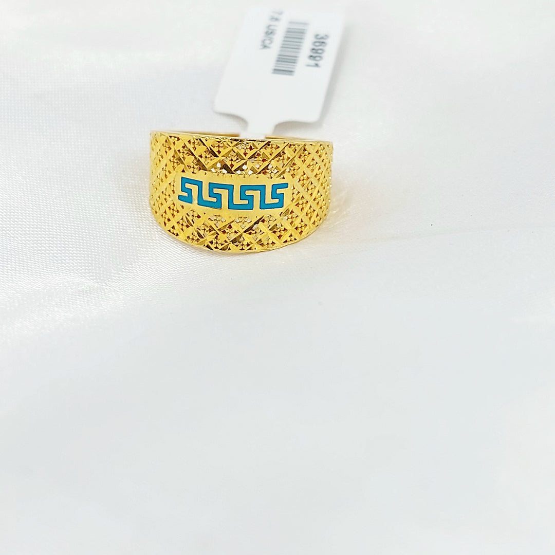 21K خاتم نقش مينا-مجوهرات الشيخ سعيد-Saeed Jewelry 