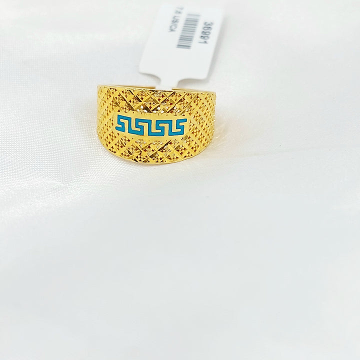 21K خاتم نقش مينا-مجوهرات الشيخ سعيد-Saeed Jewelry 