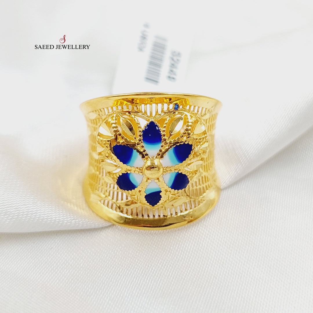 21K خاتم قلب مينا-مجوهرات الشيخ سعيد-Saeed Jewelry 