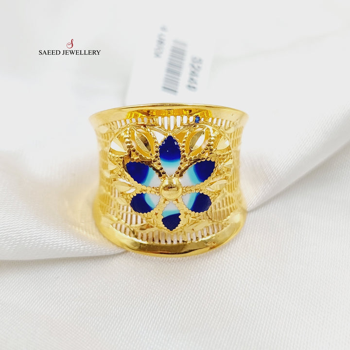 21K خاتم قلب مينا-مجوهرات الشيخ سعيد-Saeed Jewelry 