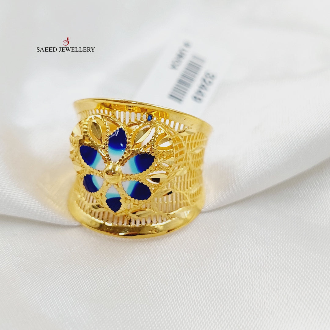 21K خاتم قلب مينا-مجوهرات الشيخ سعيد-Saeed Jewelry 