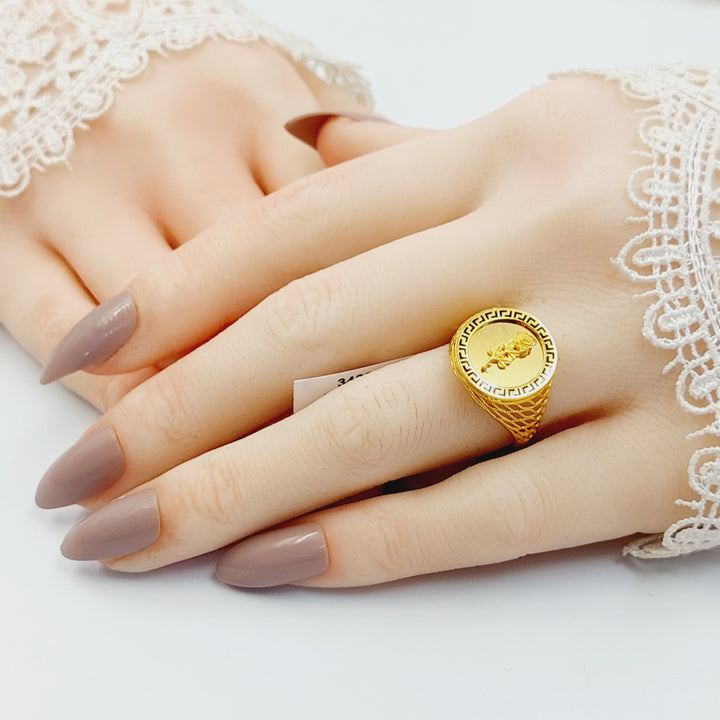 21K خاتم اونصه مينا-مجوهرات الشيخ سعيد-Saeed Jewelry 