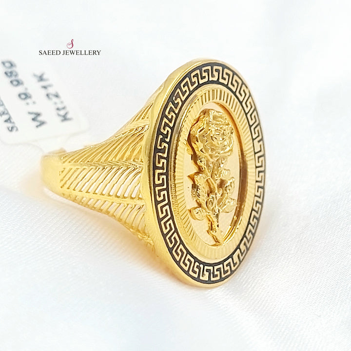 21K خاتم اونصه مينا-مجوهرات الشيخ سعيد-Saeed Jewelry 