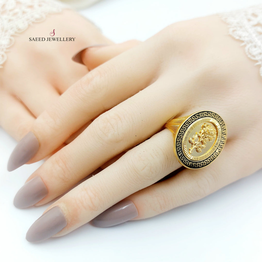 21K خاتم اونصه مينا-مجوهرات الشيخ سعيد-Saeed Jewelry 