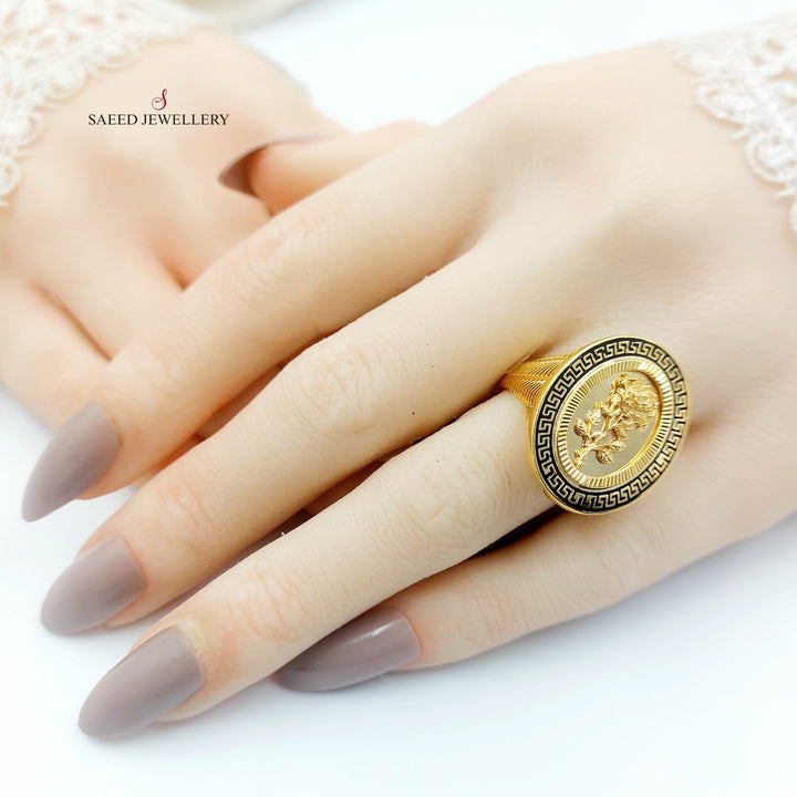 21K خاتم اونصه مينا-مجوهرات الشيخ سعيد-Saeed Jewelry 