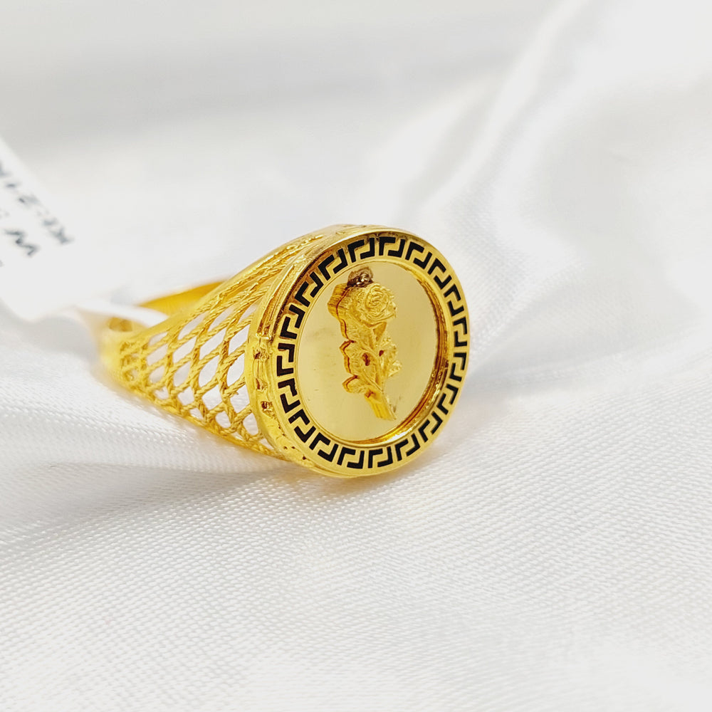 21K خاتم اونصه مينا-مجوهرات الشيخ سعيد-Saeed Jewelry 