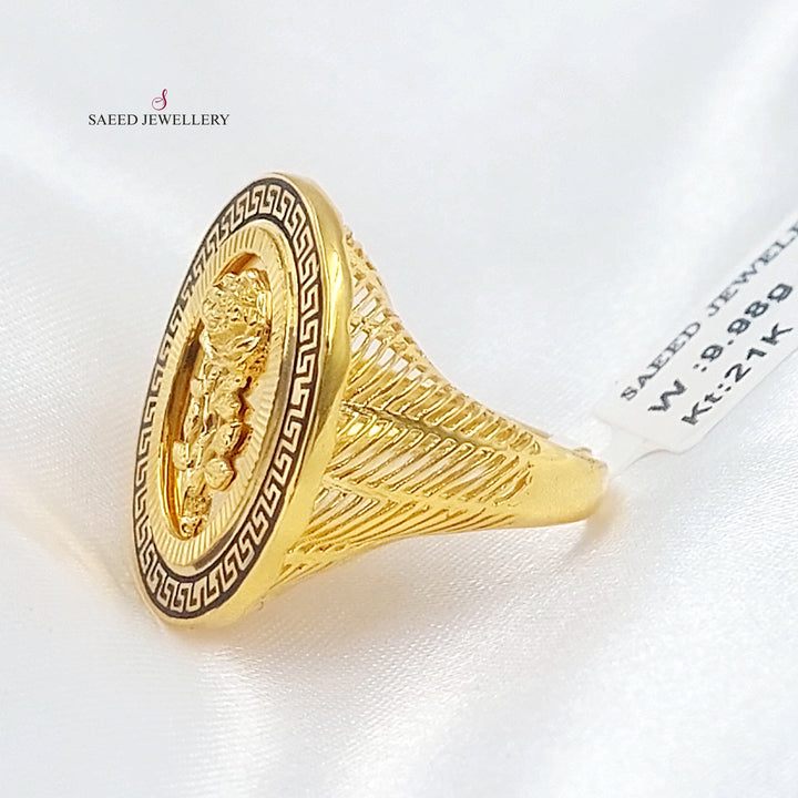 21K خاتم اونصه مينا-مجوهرات الشيخ سعيد-Saeed Jewelry 