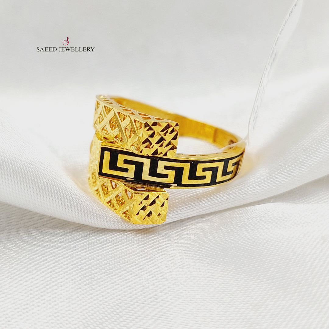 21K خاتم هرم مينا-مجوهرات الشيخ سعيد-Saeed Jewelry 