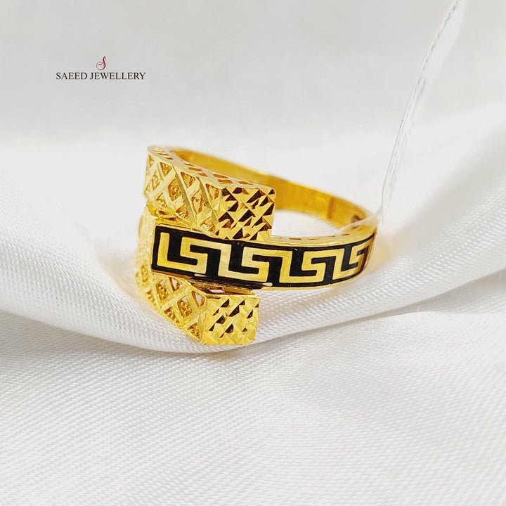 21K خاتم هرم مينا-مجوهرات الشيخ سعيد-Saeed Jewelry 