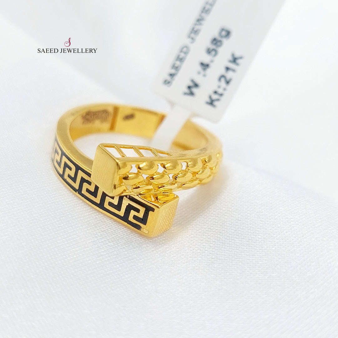 21K خاتم هرم مينا-مجوهرات الشيخ سعيد-Saeed Jewelry 