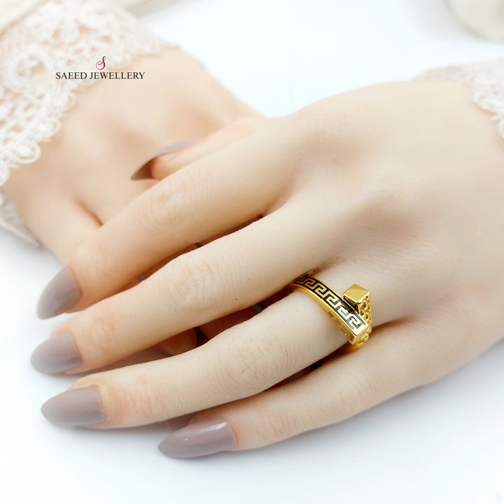 21K خاتم هرم مينا-مجوهرات الشيخ سعيد-Saeed Jewelry 