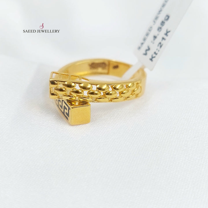 21K خاتم هرم مينا-مجوهرات الشيخ سعيد-Saeed Jewelry 