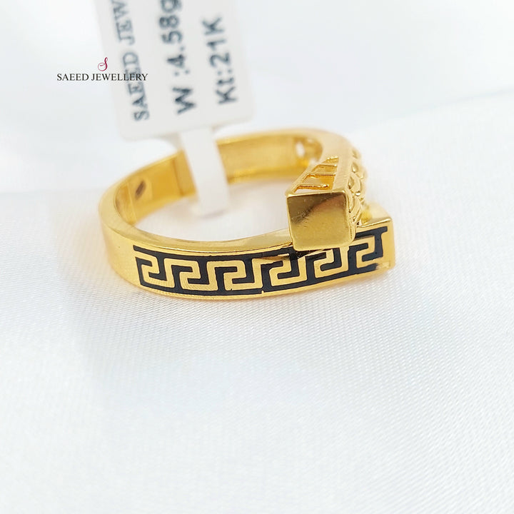 21K خاتم هرم مينا-مجوهرات الشيخ سعيد-Saeed Jewelry 