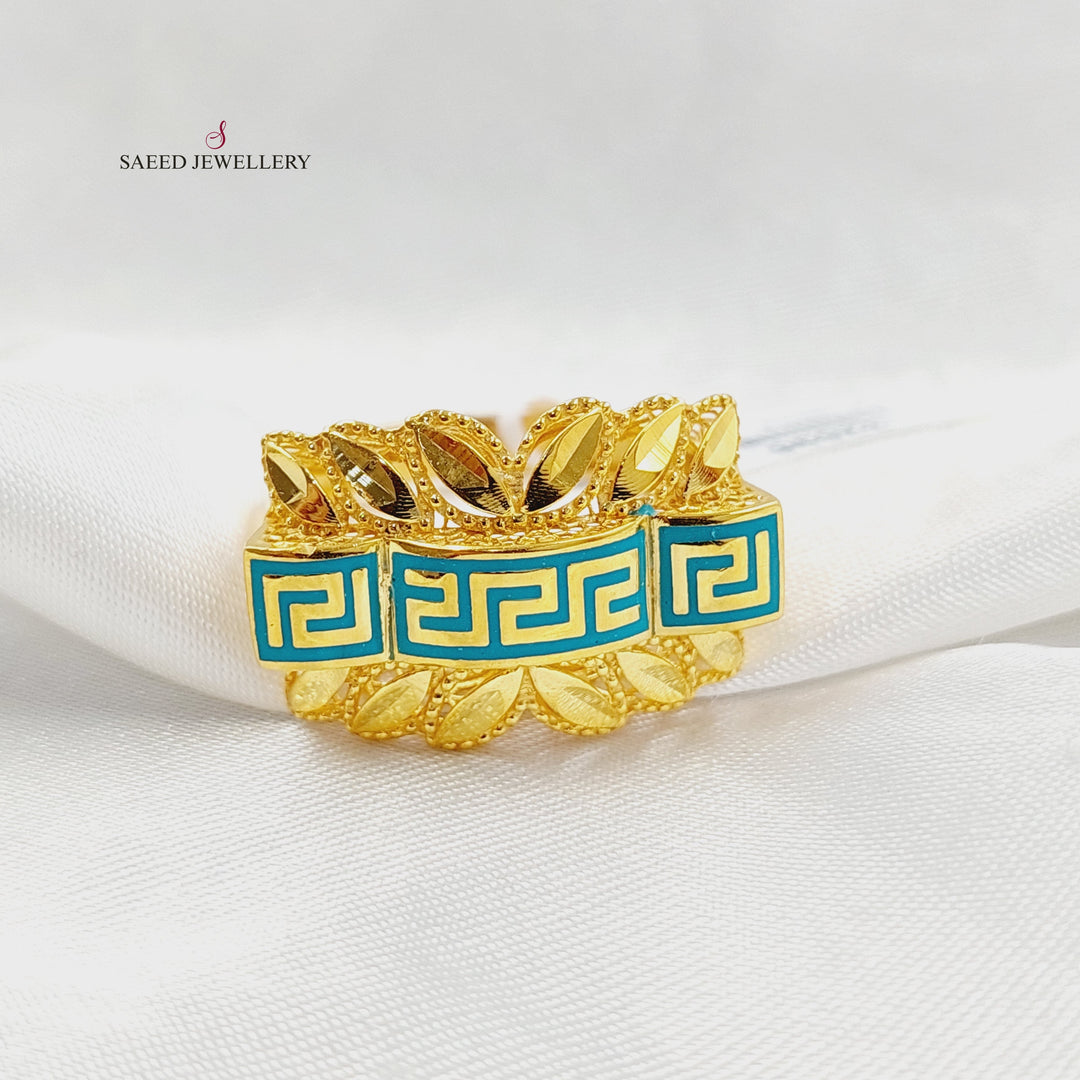 21K خاتم سنبلة مينا-مجوهرات الشيخ سعيد-Saeed Jewelry 