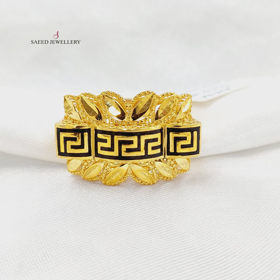 21K خاتم سنبلة مينا-مجوهرات الشيخ سعيد-Saeed Jewelry 