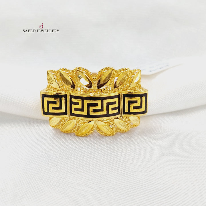 21K خاتم سنبلة مينا-مجوهرات الشيخ سعيد-Saeed Jewelry 