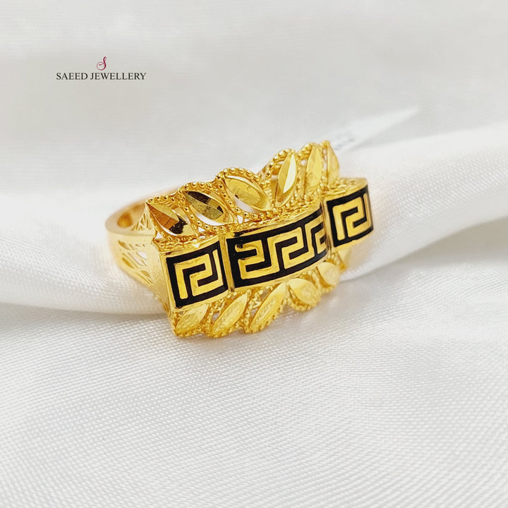 21K خاتم سنبلة مينا-مجوهرات الشيخ سعيد-Saeed Jewelry 