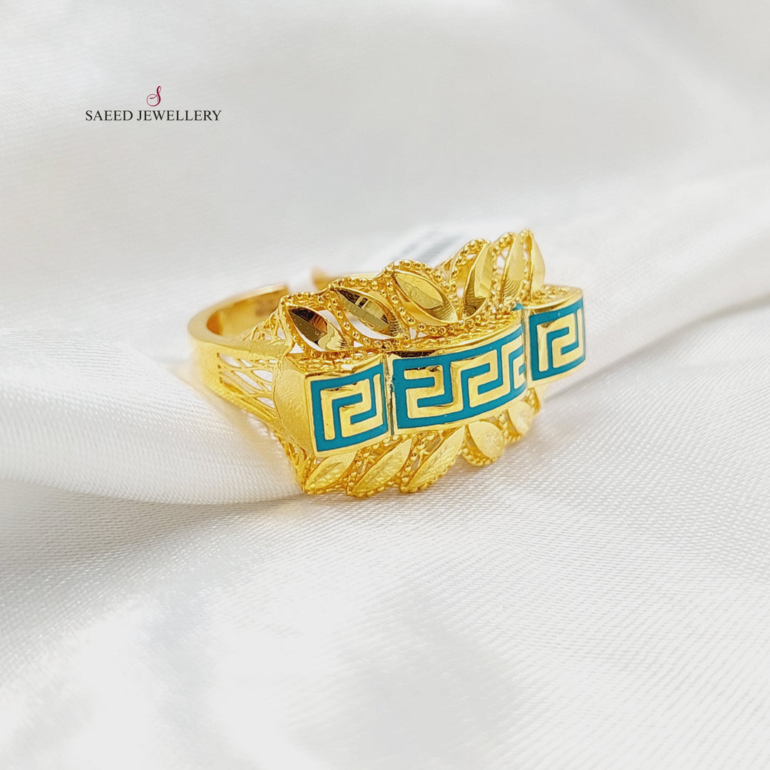 21K خاتم سنبلة مينا-مجوهرات الشيخ سعيد-Saeed Jewelry 