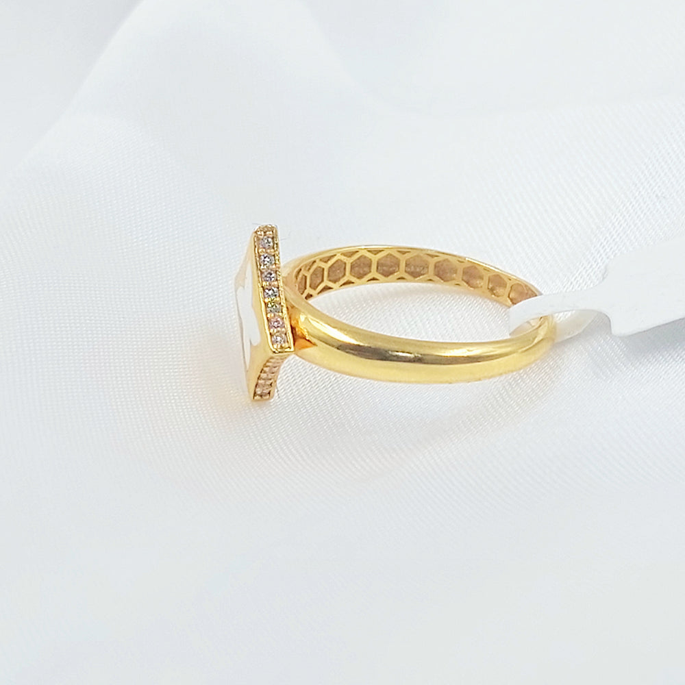 21K خاتم نجمة مينا-مجوهرات الشيخ سعيد-Saeed Jewelry 