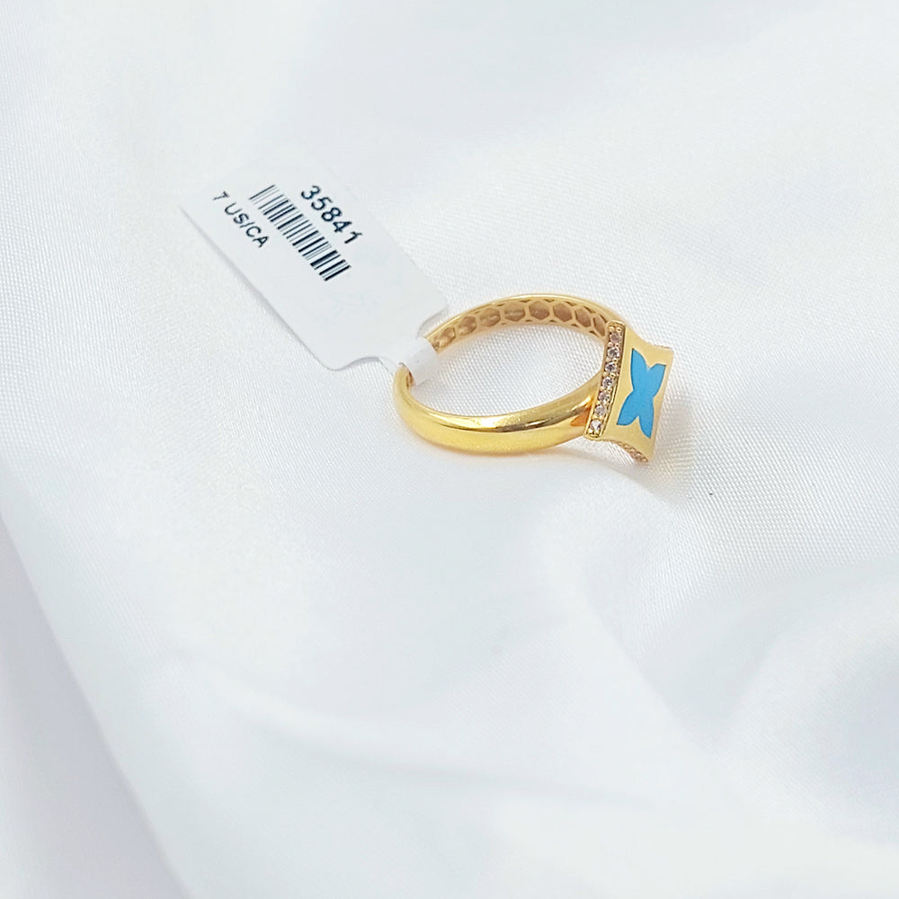 21K خاتم نجمة مينا-مجوهرات الشيخ سعيد-Saeed Jewelry 