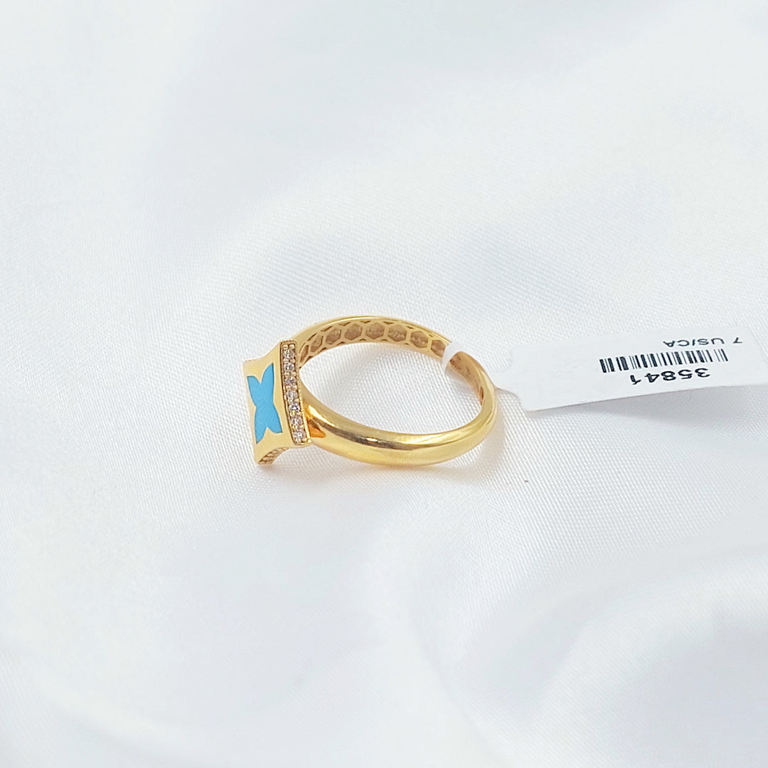 21K خاتم نجمة مينا-مجوهرات الشيخ سعيد-Saeed Jewelry 