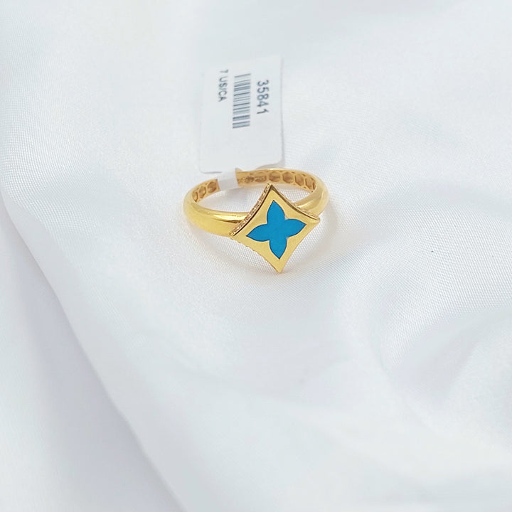 21K خاتم نجمة مينا-مجوهرات الشيخ سعيد-Saeed Jewelry 