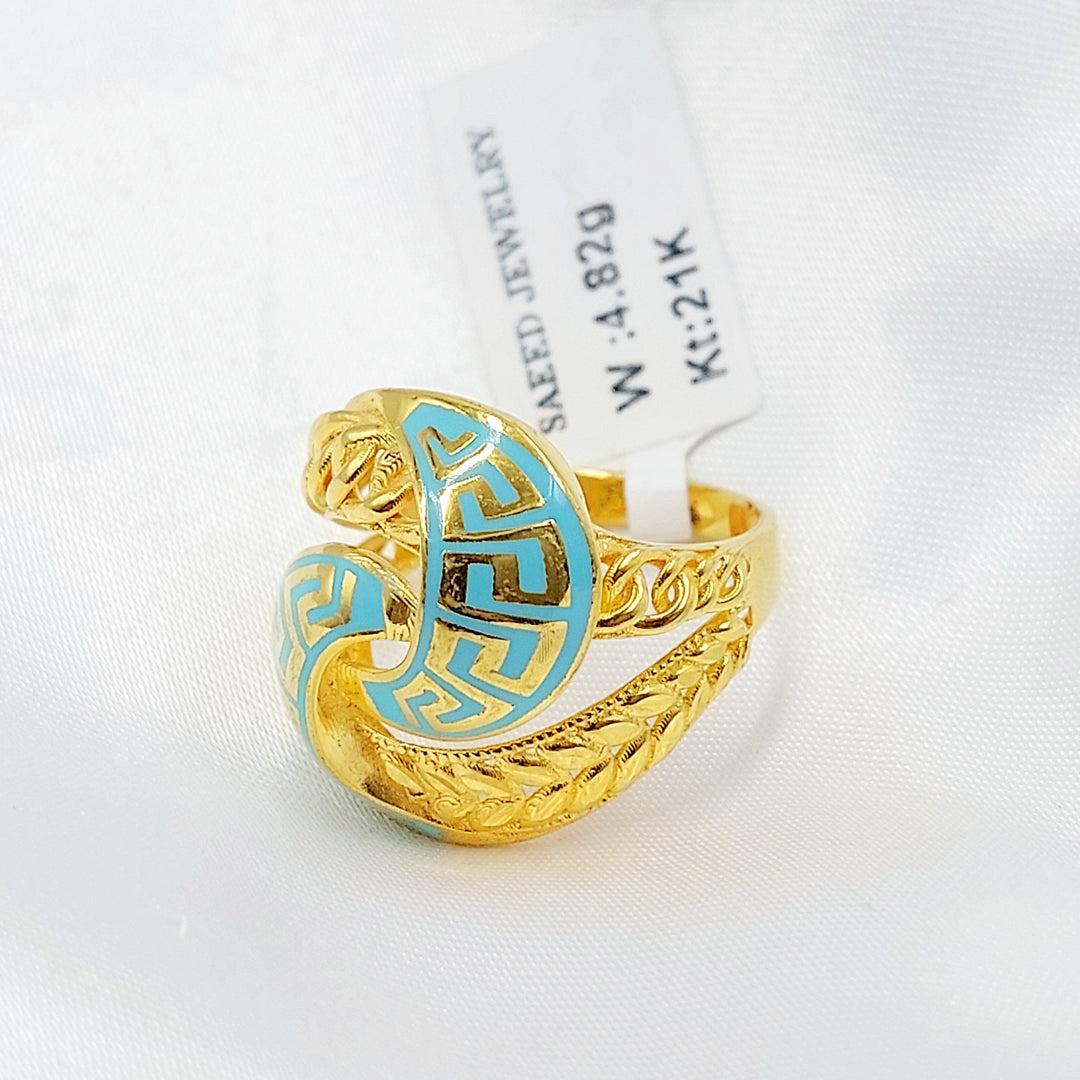 21K خاتم فيرنا مينا-مجوهرات الشيخ سعيد-Saeed Jewelry 