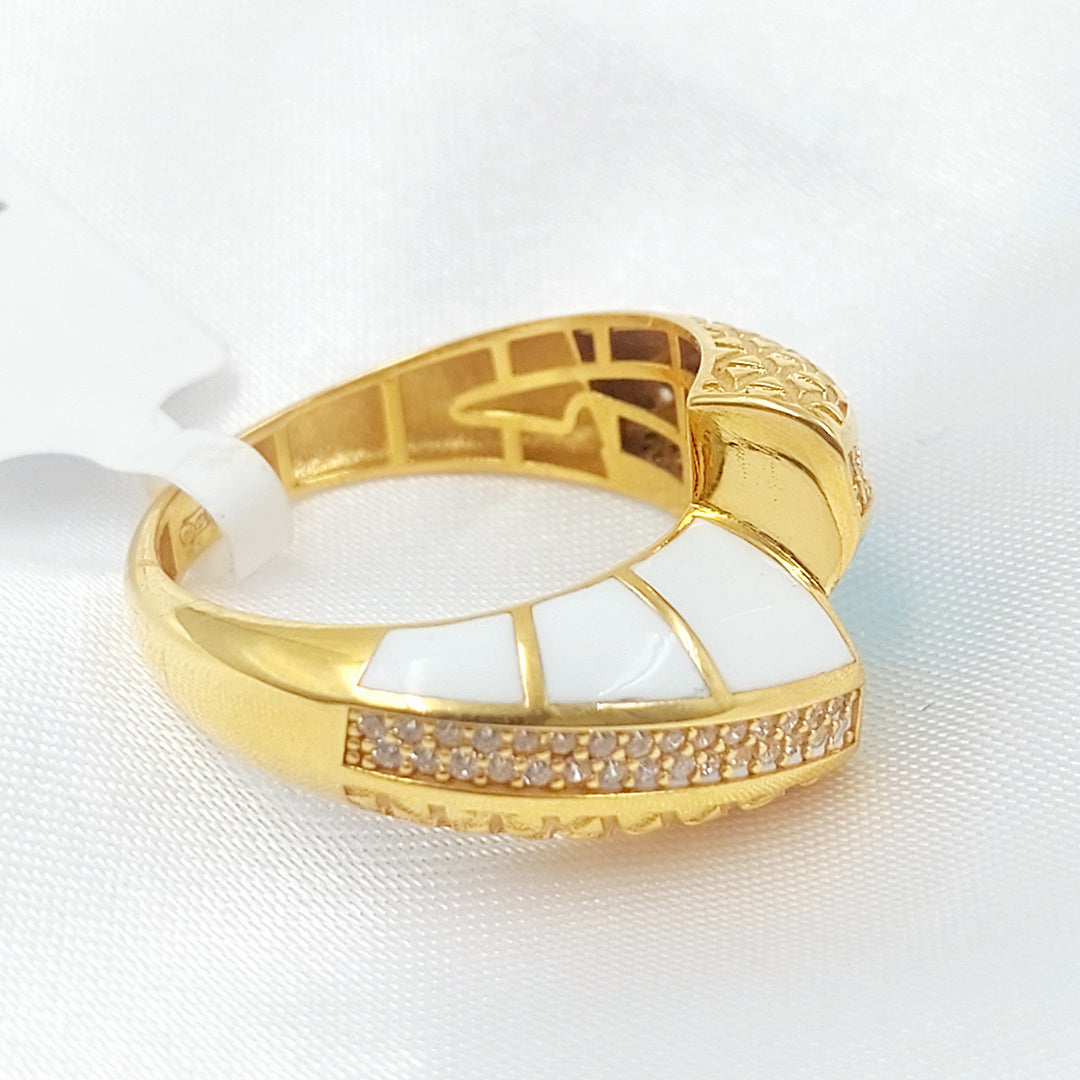 21K خاتم اكسترا مينا مرصع-مجوهرات الشيخ سعيد-Saeed Jewelry 