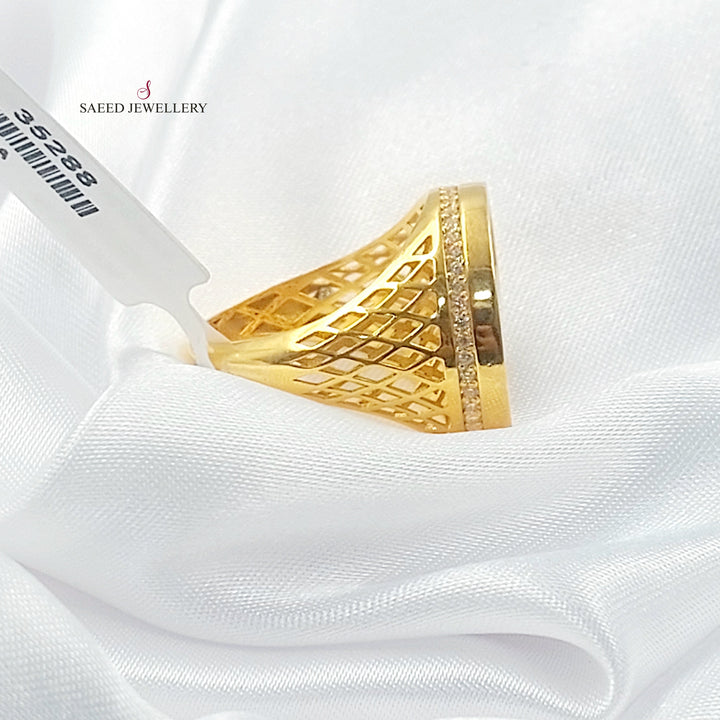 21K خاتم اسلامي مينا مرصع-مجوهرات الشيخ سعيد-Saeed Jewelry 