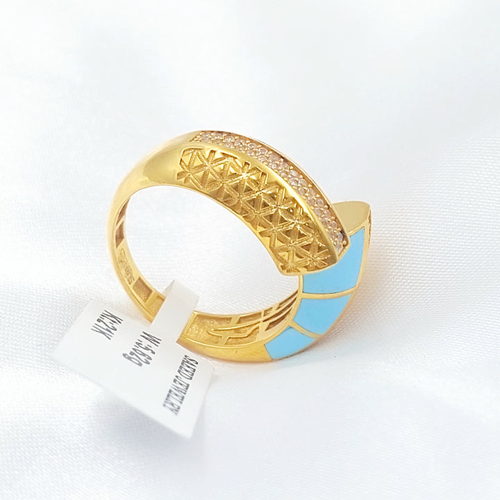 21K خاتم اكسترا مينا مرصع-مجوهرات الشيخ سعيد-Saeed Jewelry 