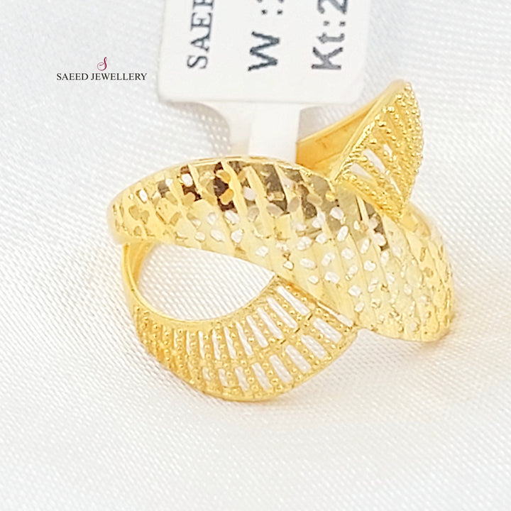 21K خاتم اكس نقش-مجوهرات الشيخ سعيد-Saeed Jewelry 