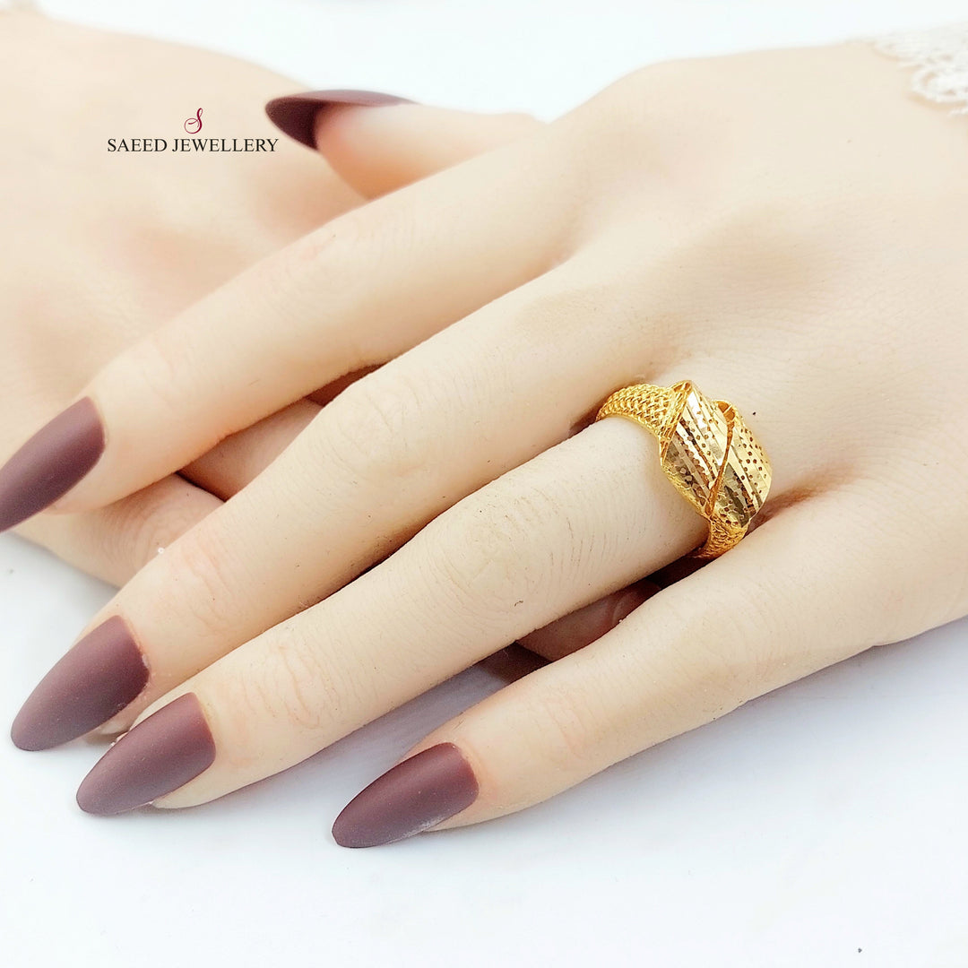 21K خاتم اكسترا نقش-مجوهرات الشيخ سعيد-Saeed Jewelry 