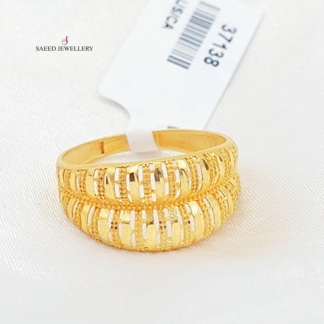 21K خاتم نقش-مجوهرات الشيخ سعيد-Saeed Jewelry 