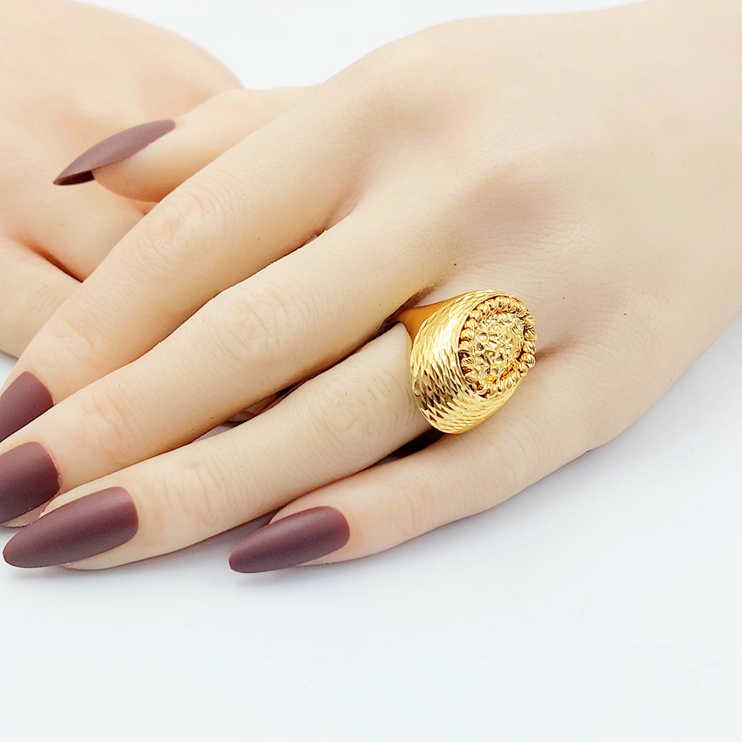 21K خاتم طابات نقش-مجوهرات الشيخ سعيد-Saeed Jewelry 