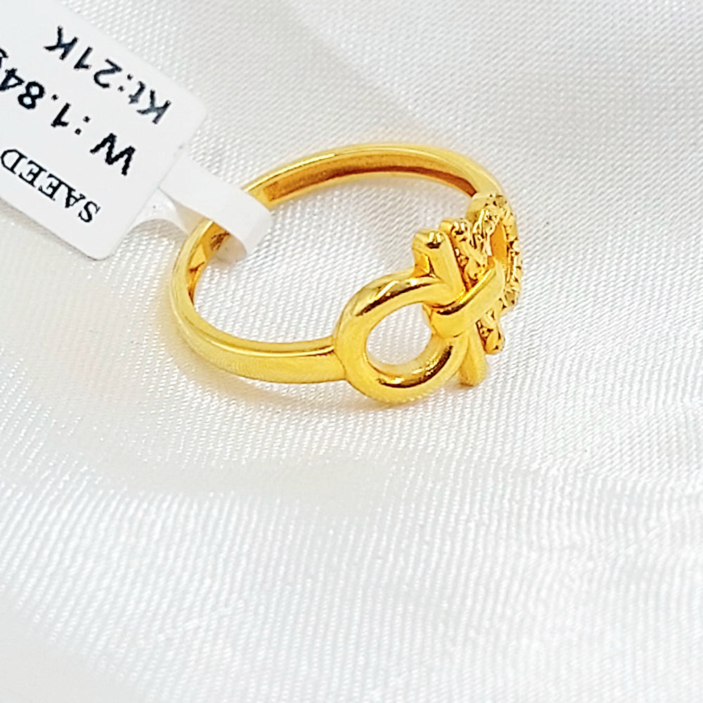 21K خاتم نقش-مجوهرات الشيخ سعيد-Saeed Jewelry 