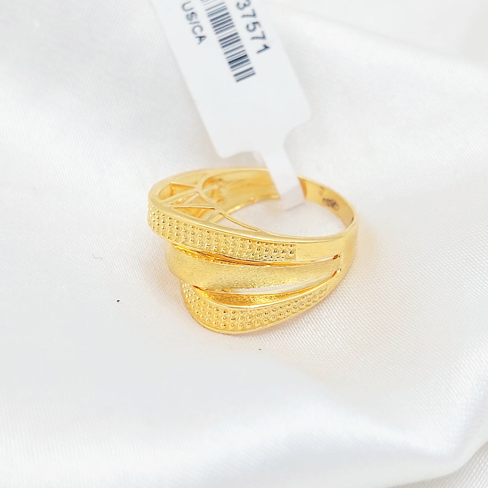 21K خاتم هرم نقش-مجوهرات الشيخ سعيد-Saeed Jewelry 