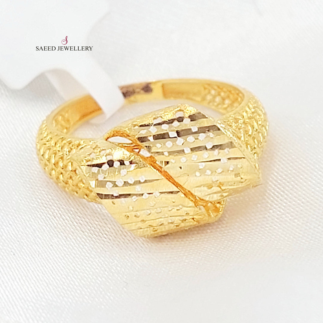 21K خاتم اكسترا نقش-مجوهرات الشيخ سعيد-Saeed Jewelry 