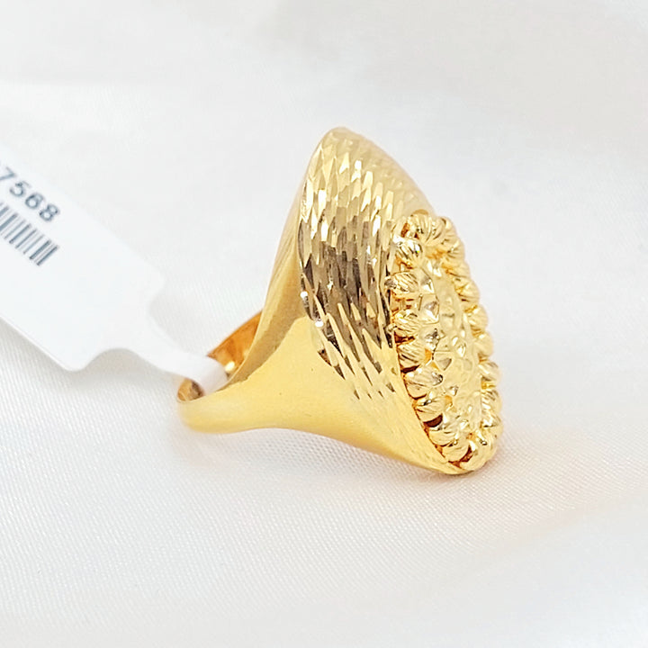 21K خاتم طابات نقش-مجوهرات الشيخ سعيد-Saeed Jewelry 