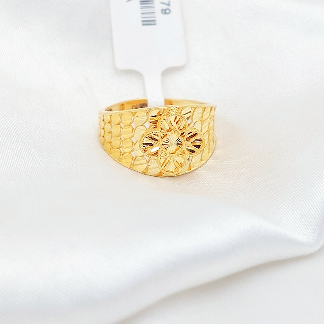 21K خاتم وردة نقش-مجوهرات الشيخ سعيد-Saeed Jewelry 