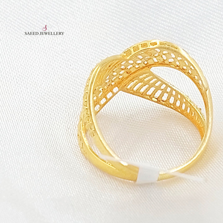 21K خاتم اكس نقش-مجوهرات الشيخ سعيد-Saeed Jewelry 