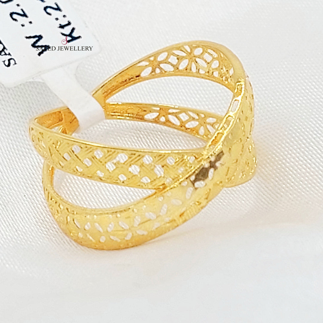 21K خاتم اكس نقش-مجوهرات الشيخ سعيد-Saeed Jewelry 