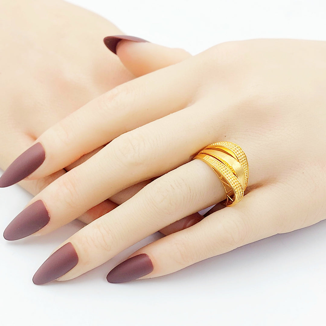 21K خاتم هرم نقش-مجوهرات الشيخ سعيد-Saeed Jewelry 