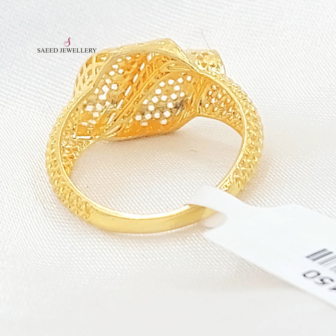 21K خاتم اكسترا نقش-مجوهرات الشيخ سعيد-Saeed Jewelry 